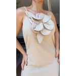 Vestido Cambraia Flor Chiclé Cru