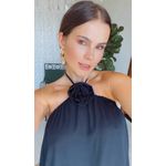 Vestido Curto Flower Preto