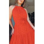 Vestido Laise Flor Chiclé Vermelha
