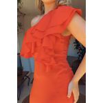 Vestido Ombro Só Monica Chiclé Vermelha