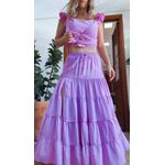 Conjunto Top E Saia Cigana Rosa