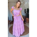 Conjunto Top E Saia Cigana Rosa