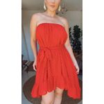 Vestido Tomara Que Caia Poa Chiclé Vermelha
