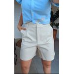 Bermuda Clássica Couro Chiclé Off White