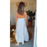 Vestido Longo Franzido Alcinha Off White
