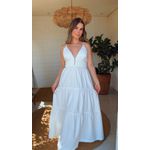 Vestido Longo Franzido Alcinha Off White