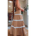 Conjunto Top E Saia Bianca Marrom