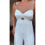 Macacão Pantalona Recortes Off White