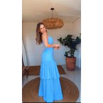 Vestido Estela Chiclé Azul Claro
