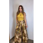 Calça Pantalona Mistura De Caju Estampado