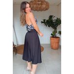 Saia Plissada Chiclé Preto