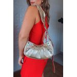 Bolsa Detalhes Metalizados Dourado