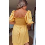 Vestido Curto Mangas Bufantes Amarelo
