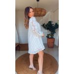 Vestido Curto Manga Pacth De Renda Off White