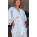 Vestido Cropped Barrado Artesanal Estampado