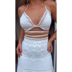 Conjunto Top E Saia Lease Branco