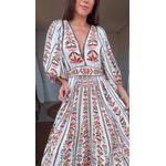 Vestido Longo Tapete De Cor Estampado