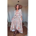 Vestido Longo Tapete De Cor Estampado