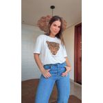 T-shirt Media Onça Off White