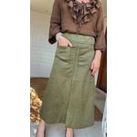 Saia Lorena Suede Verde Militar 