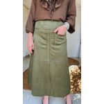 Saia Lorena Suede Verde Militar 