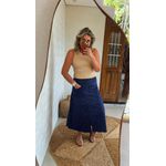 Saia Lorena Suede Azul Marinho