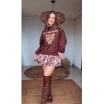 Vestido Moletom Risquinho De Onça Estampado