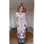 Vestido Decote U Jardim Maravilha Estampado