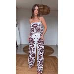Calça Pantalona Floral Arabesque Estampado