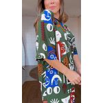 Vestido Tshirt Gráfico Tropical Estampado