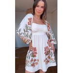 Vestido Curto Manga Floral Juliana Estampado
