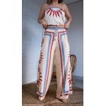 Calça Pantalona Lenço Solar Estampado