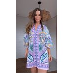 Vestido Curto Bata Tapete De Tucano Estampado