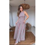 Vestido Lastex Listra Pipa Estampado