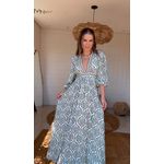 Vestido Longo Brilho De Abacaxi Estampado