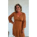 Vestido Curto Poliamida Mocha Mousse