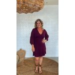 Vestido Curto Poliamida Vinho