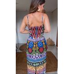 Vestido Alcinhas Gráfico De Cor Estampado