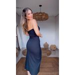Vestido Sem Alça Pregas Preto
