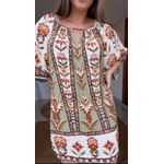 Vestido Curto Tapete De Cor Estampado