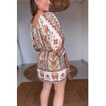 Vestido Curto Tapete De Cor Estampado