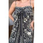 Vestido Midi Lenço Onça Mística Estampado