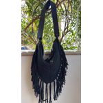 Bolsa Crochê Franja Preto