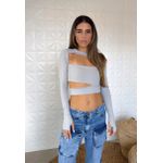 Cropped Recorte Dalila Cinza 