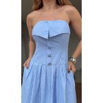 Vestido Bonnie Risca De Giz Azul