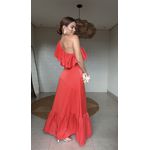 Vestido Ombro Só Monica Chiclé Vermelha