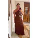 Vestido Longo Sabrina Marrom
