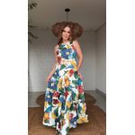 Vestido Cropped Tropicalzinho Estampado