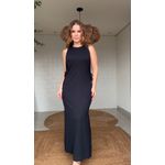 Vestido Rib Cavado Preto