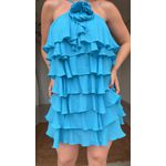 Vestido Chiclé Flor Azul